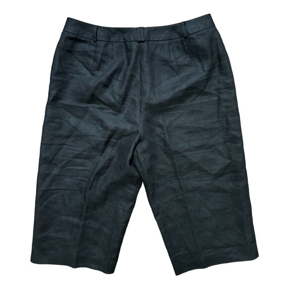 VTG TALBOTS Irish Linen Wide Leg Clam Digger Trouser Pants in Black SZ 10 - Picture 5 of 9